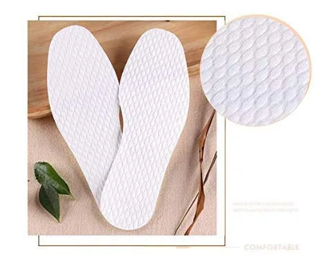 10Pairs Disposable Breathable Barefoot Insoles Sweat Absorption Insoles Odor Eliminator Comfortable Shoe Insert Pads for Running Walking (Women Size) Women Size