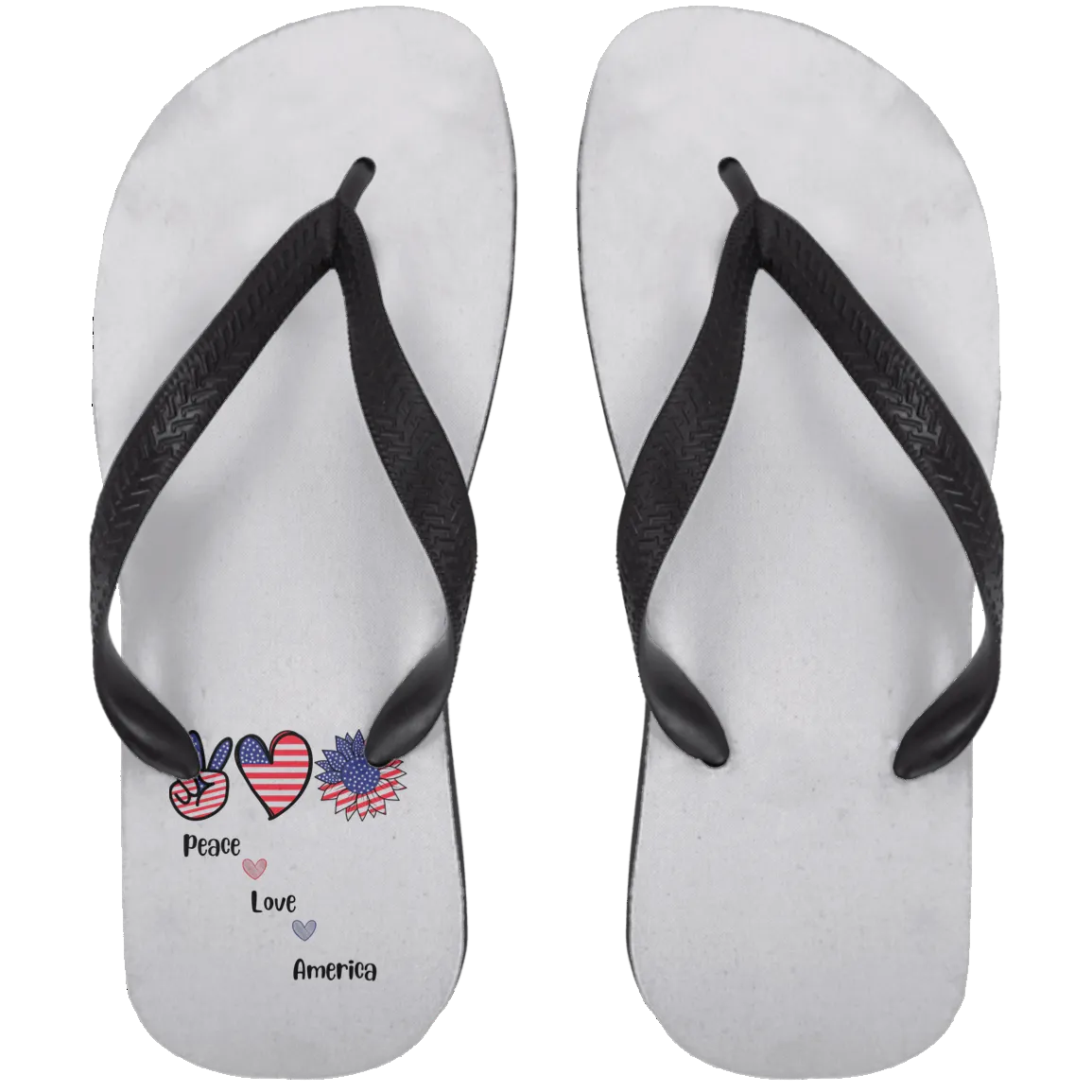 Adult Flip Flops -- Peace Love America