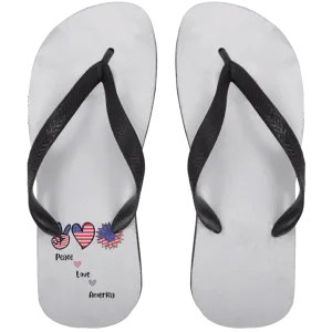 Adult Flip Flops -- Peace Love America
