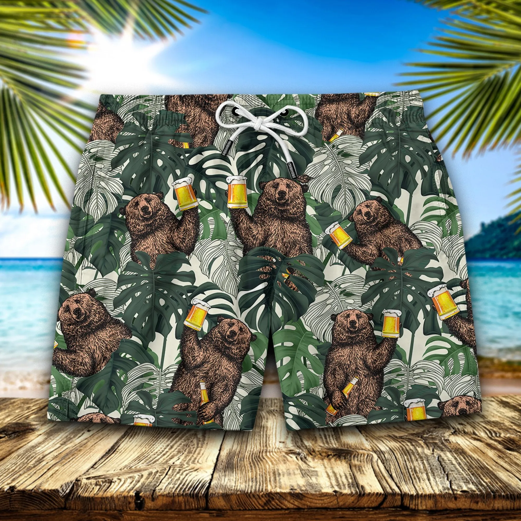 BEAR BEER HAWAIIAN SHORT Men Hawaii Shorts