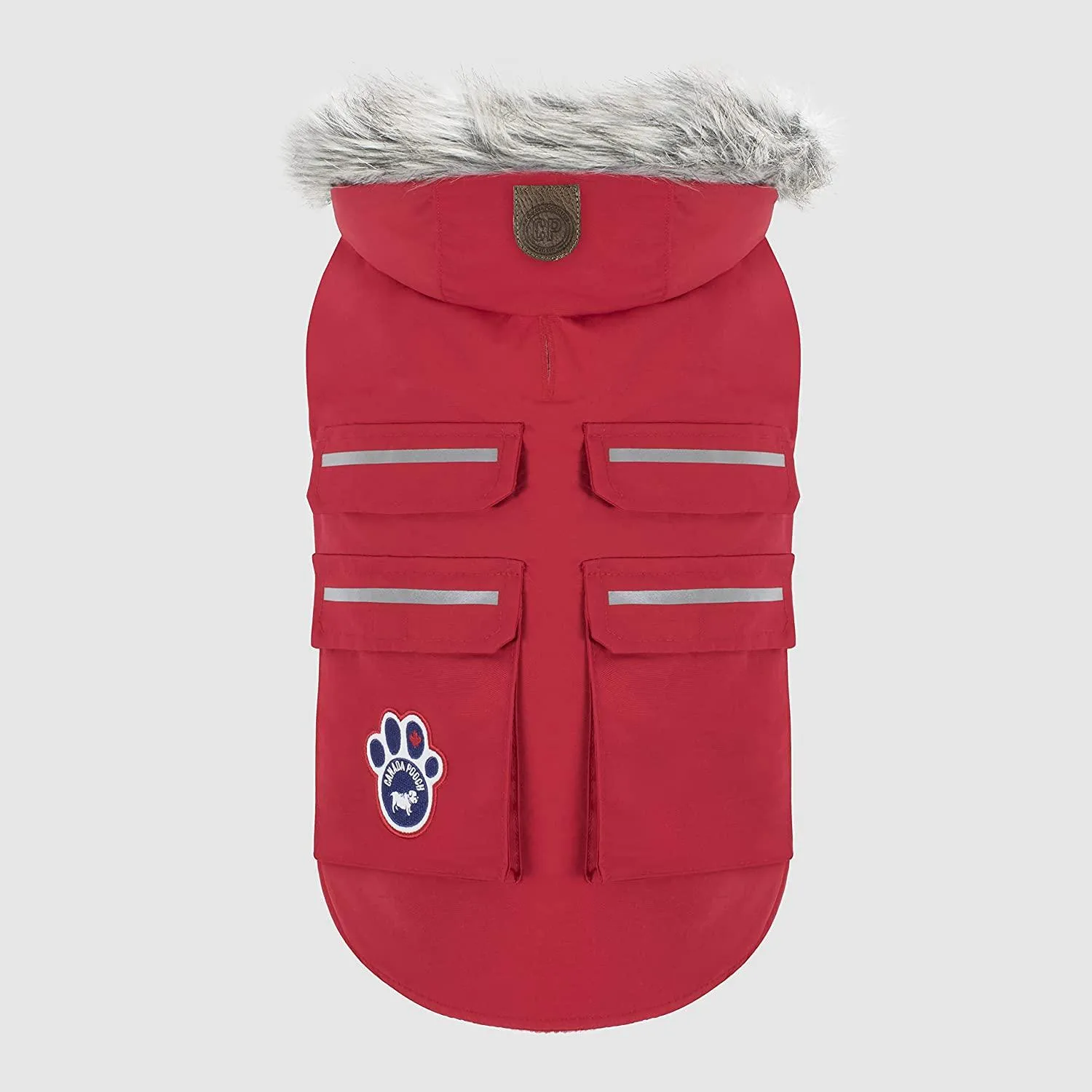 Canada Pooch Everest Explorer Size 18 Red Fleece Lined Insulated Dog Coat