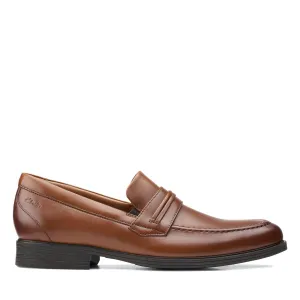 Clarks Men's Whiddon Loafer Slip Ons- Dark Tan