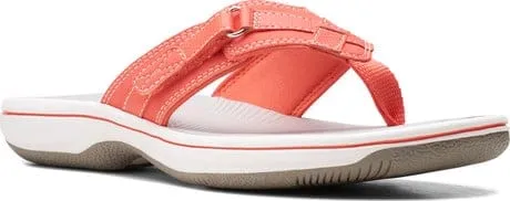 Clarks Women's Breeze Sea Flips- Bright Coral