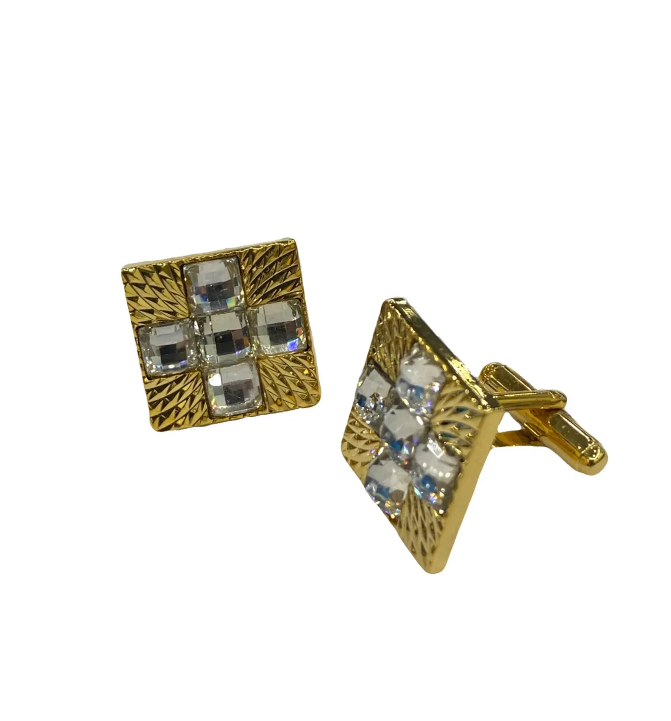 Daniel Ellissa Cufflinks - Gold Tone & Clear Radiant Cross CL03