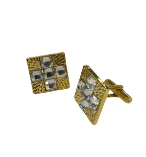 Daniel Ellissa Cufflinks - Gold Tone & Clear Radiant Cross CL03