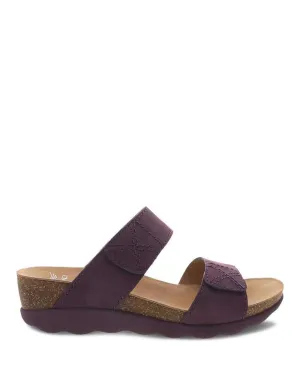 Dansko Women's Maddy Wedge Sandals- Purple Milled Nubuck