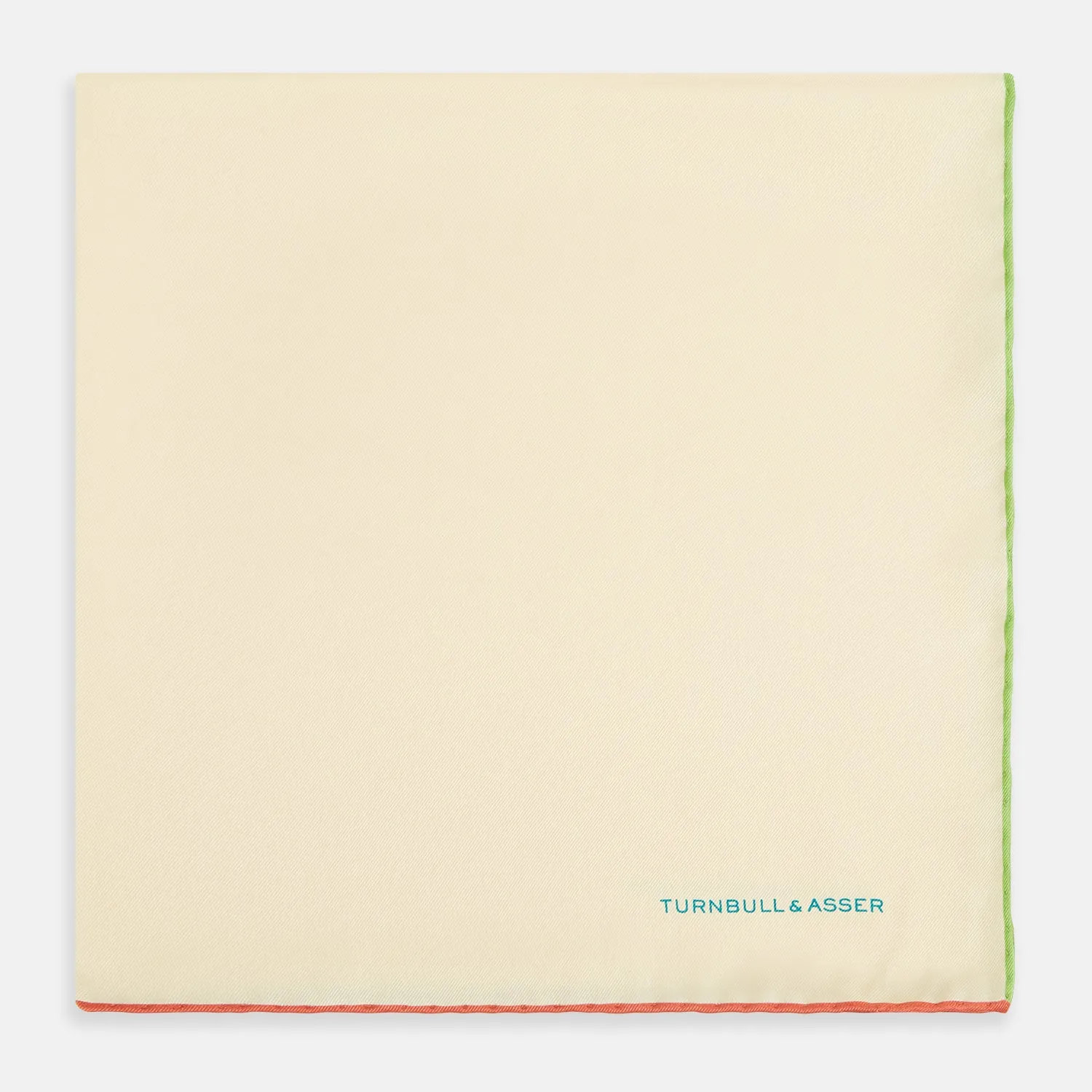 Ecru and Multicoloured Piped Silk Pocket Square