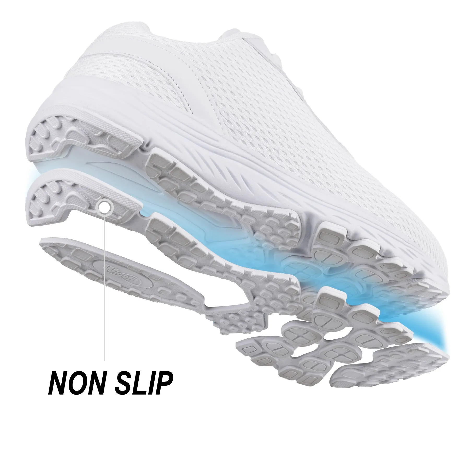 Knixmax Extra Wide Lightweight Women's Running Shoes for Flatfoot White Sport Shoes with Wide Toe Box