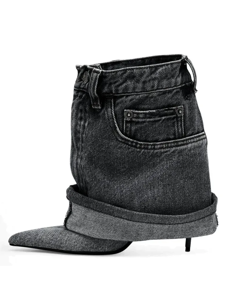 Let's Talk About It Denim Ankle Boots