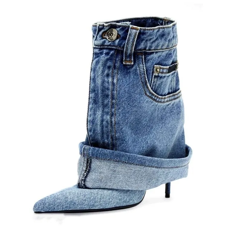 Let's Talk About It Denim Ankle Boots