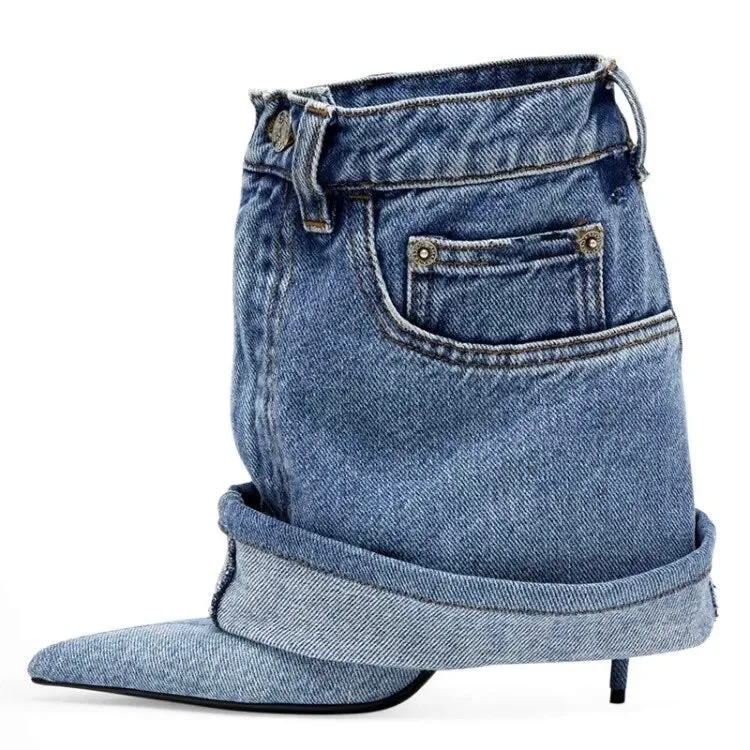 Let's Talk About It Denim Ankle Boots