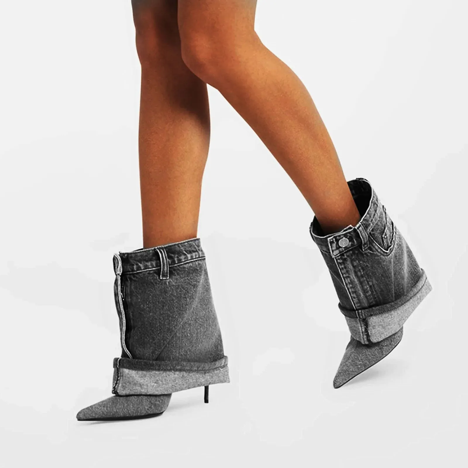 Let's Talk About It Denim Ankle Boots