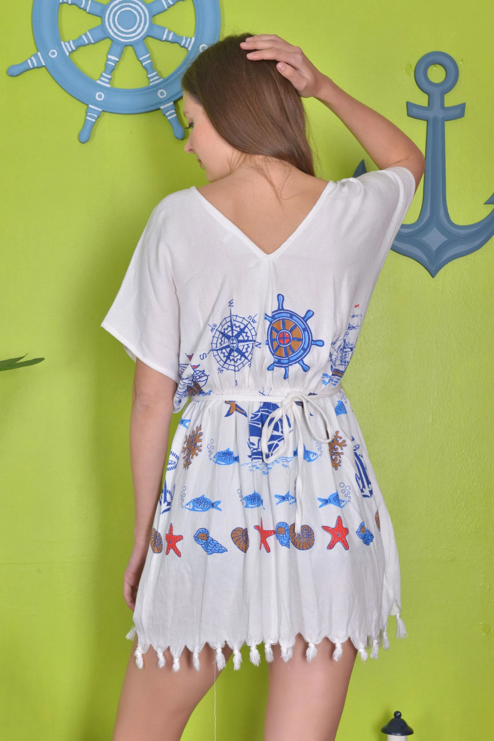 Peshtemal Belted Cover Up with Tassel - SHIP design