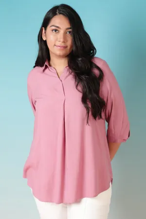 Pink Centre Pleat Top