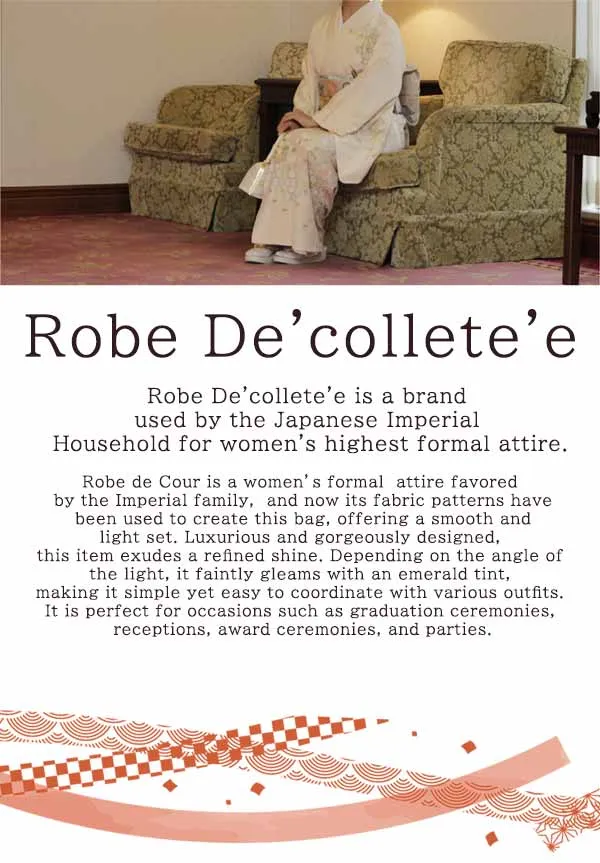 Robe De'collete'e formal bag for traditional attire for TEA ceremony 【Gold】（10 different designs）