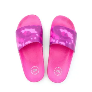 Super Hot Pink Tie Dye Slides