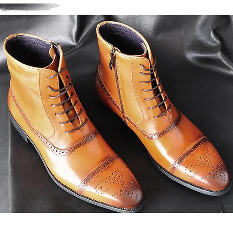 Vintage work Men Boots Safety Shoes