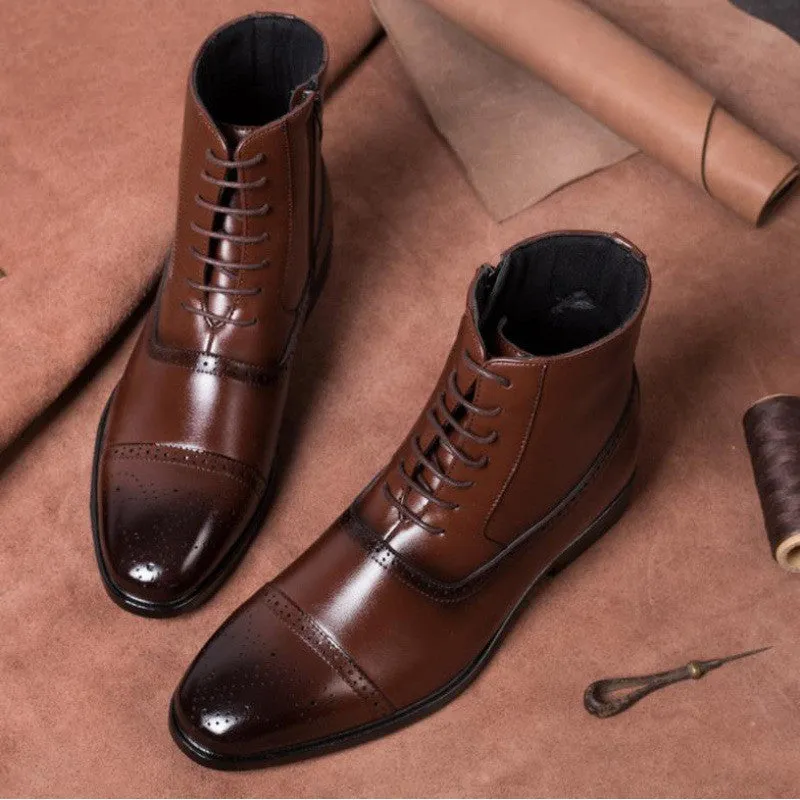 Vintage work Men Boots Safety Shoes