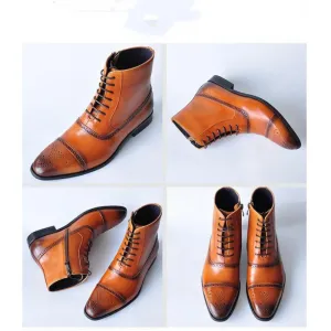 Vintage work Men Boots Safety Shoes