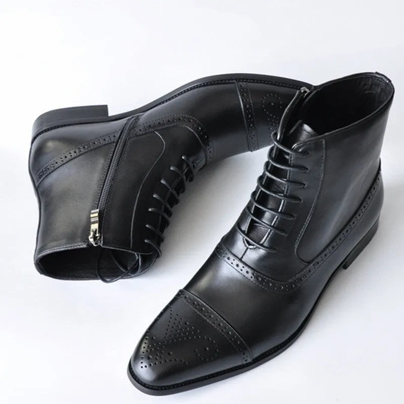Vintage work Men Boots Safety Shoes
