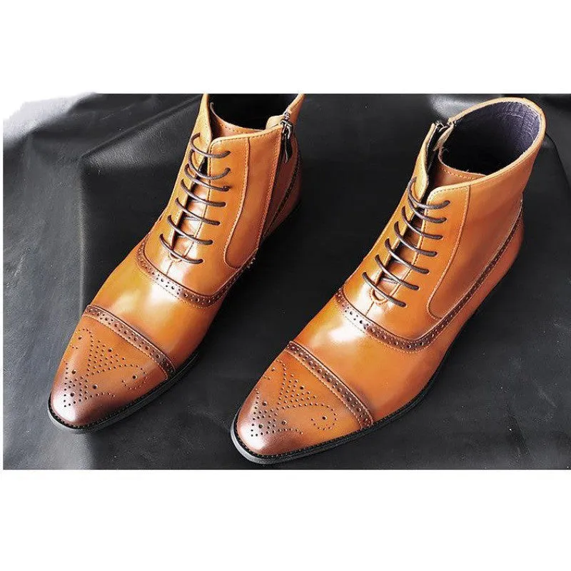 Vintage work Men Boots Safety Shoes