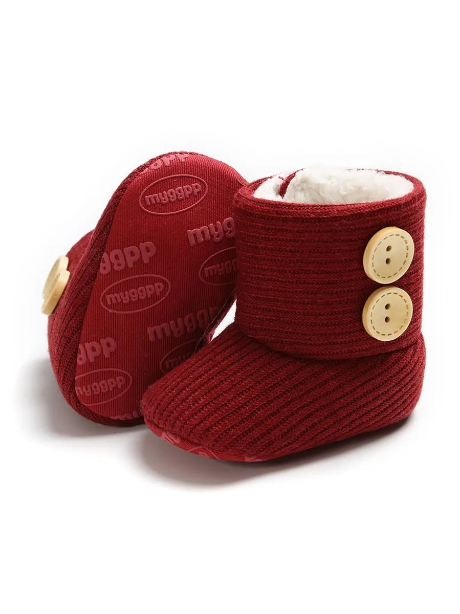Winter Ribbed Baby Furry Knitted Boots