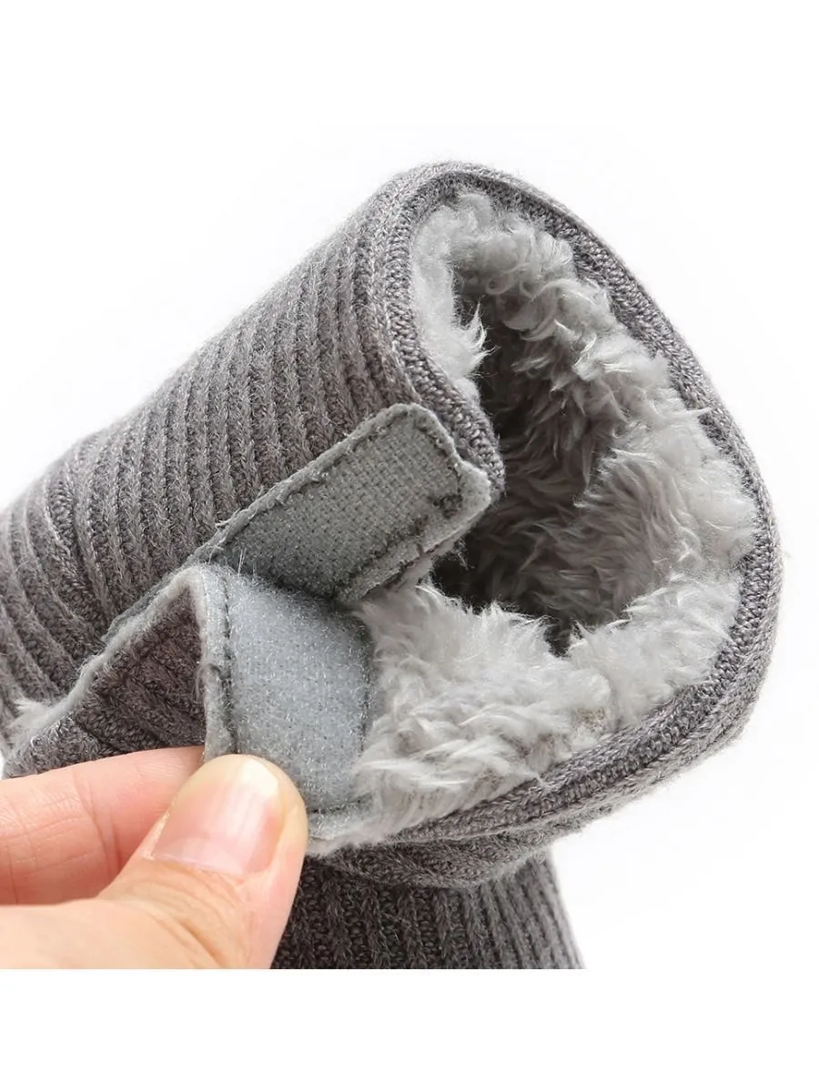 Winter Ribbed Baby Furry Knitted Boots