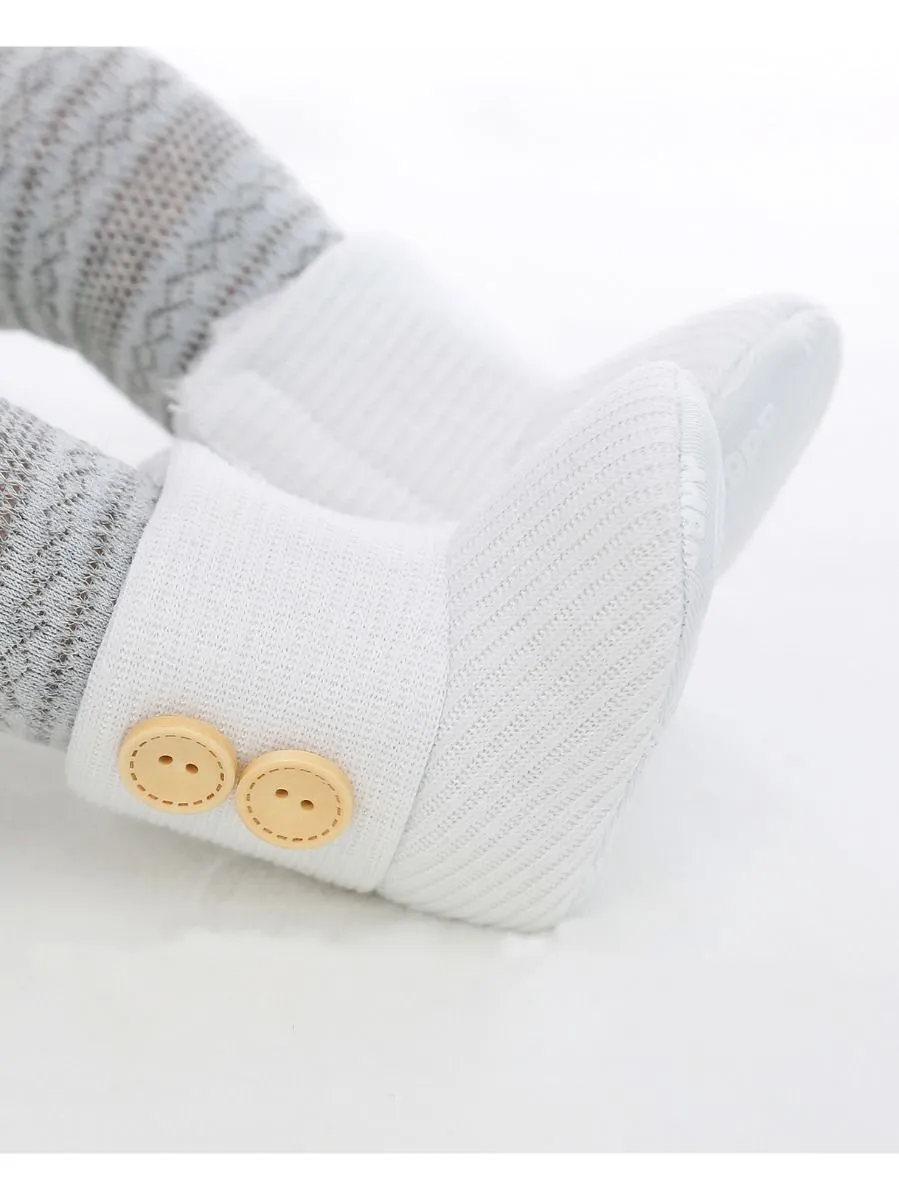 Winter Ribbed Baby Furry Knitted Boots