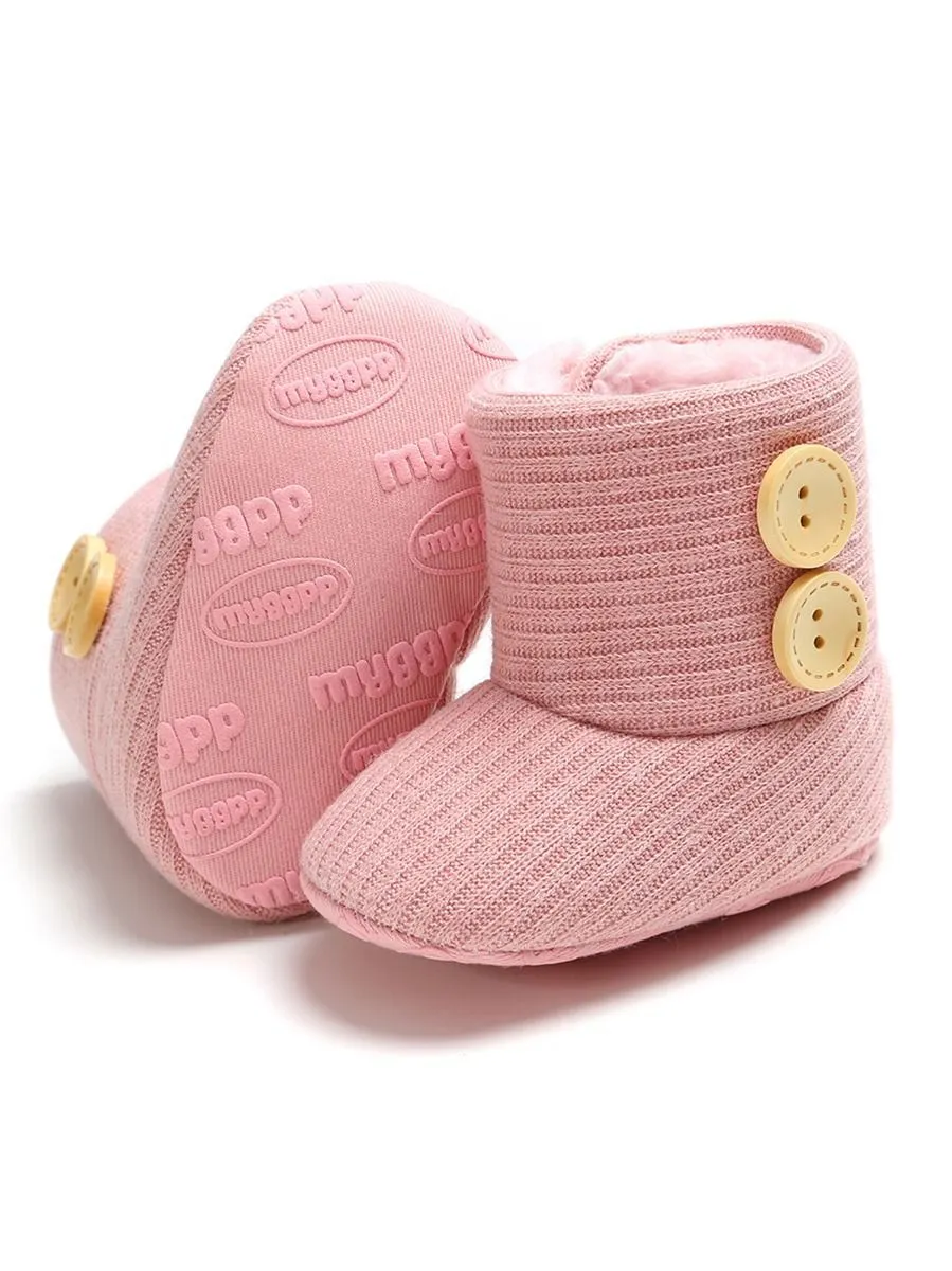 Winter Ribbed Baby Furry Knitted Boots