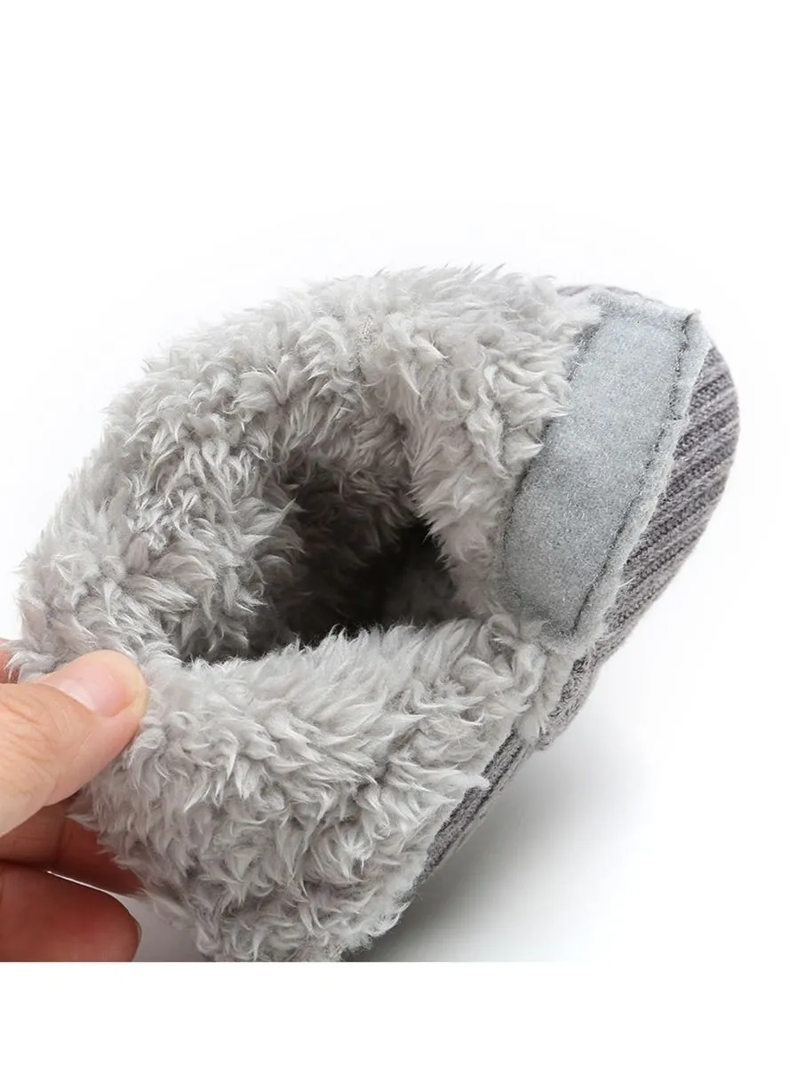 Winter Ribbed Baby Furry Knitted Boots