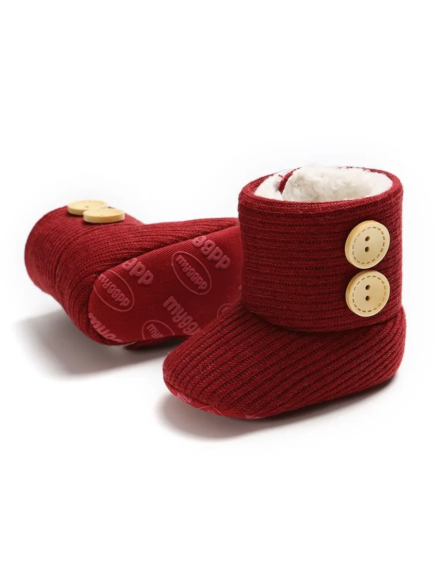Winter Ribbed Baby Furry Knitted Boots