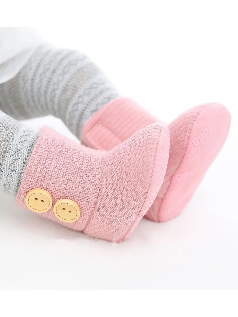 Winter Ribbed Baby Furry Knitted Boots