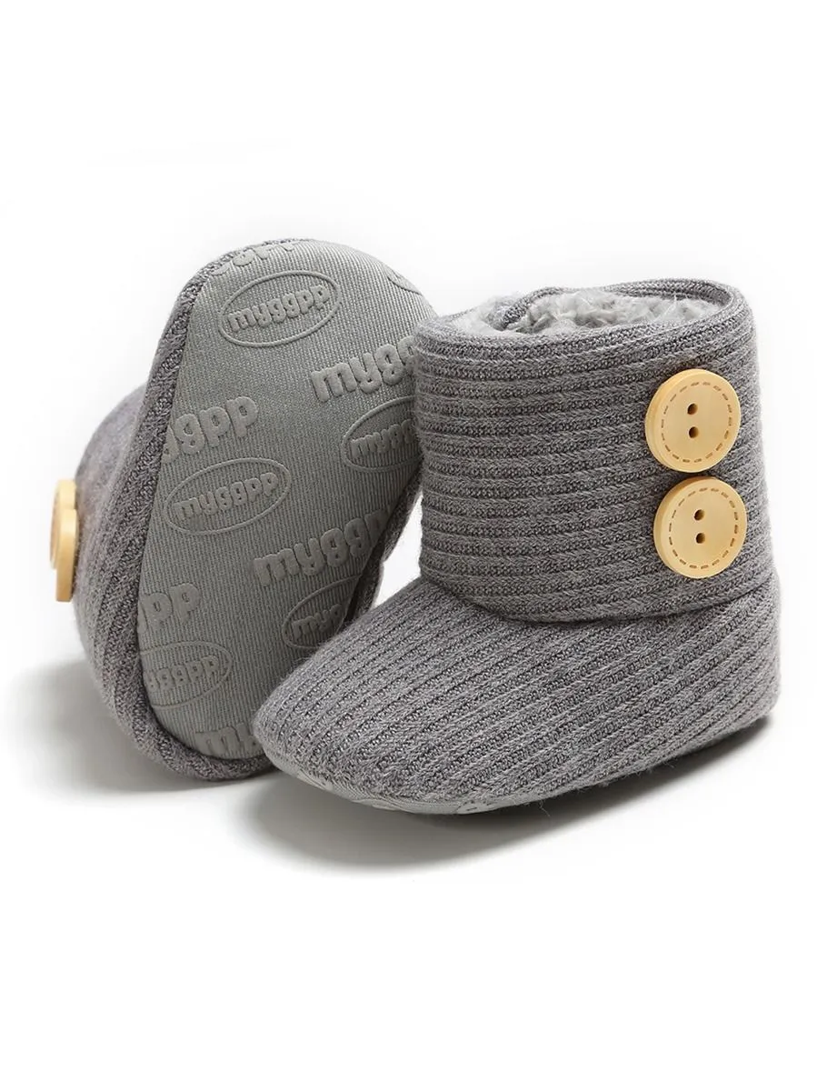 Winter Ribbed Baby Furry Knitted Boots