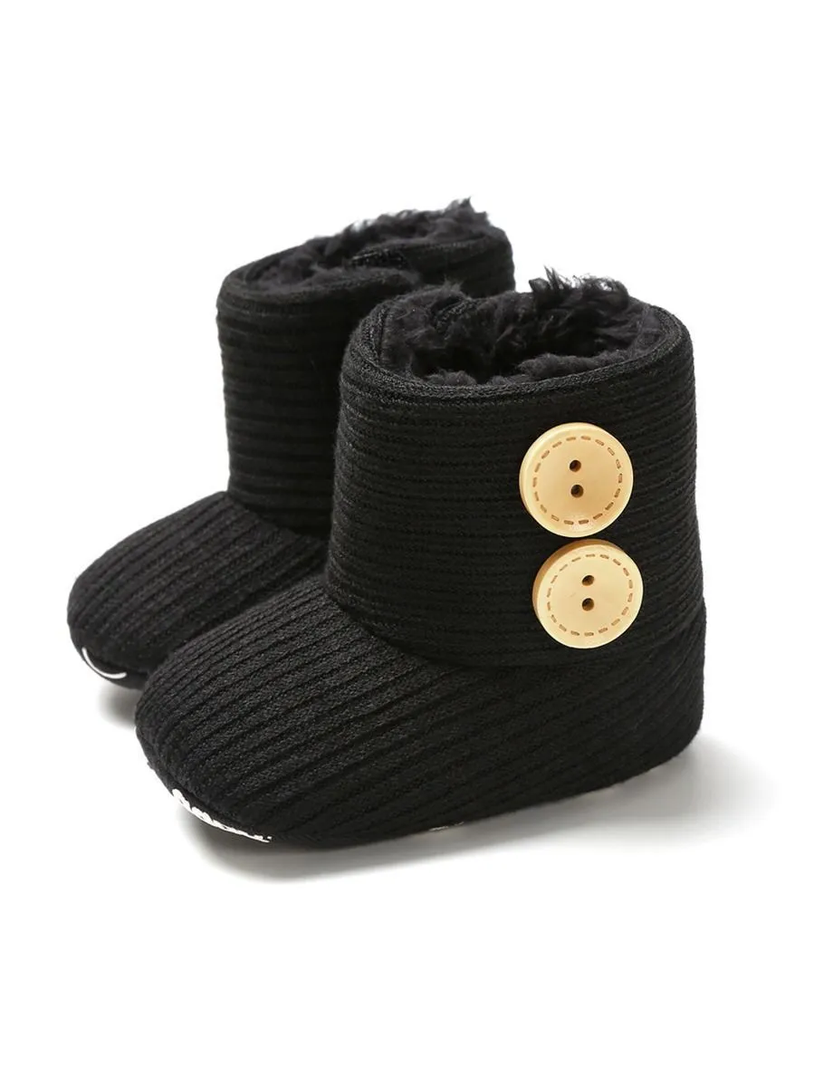 Winter Ribbed Baby Furry Knitted Boots