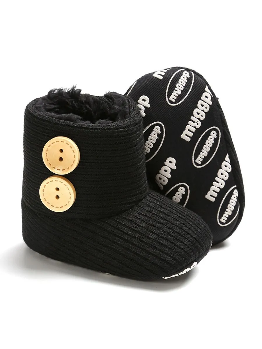 Winter Ribbed Baby Furry Knitted Boots