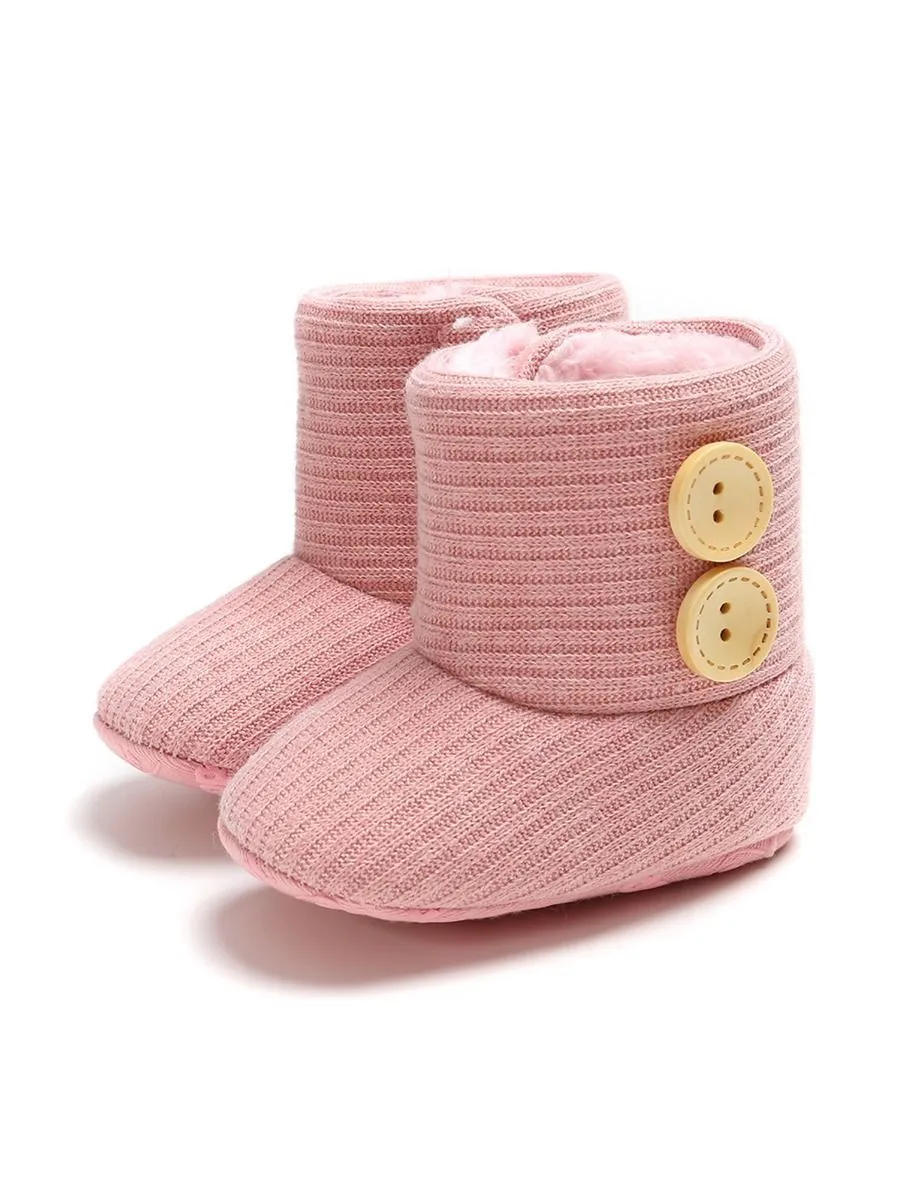 Winter Ribbed Baby Furry Knitted Boots