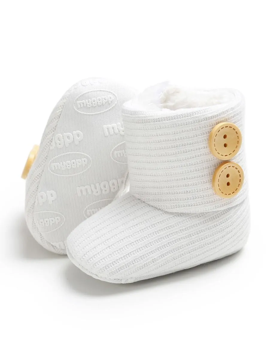 Winter Ribbed Baby Furry Knitted Boots