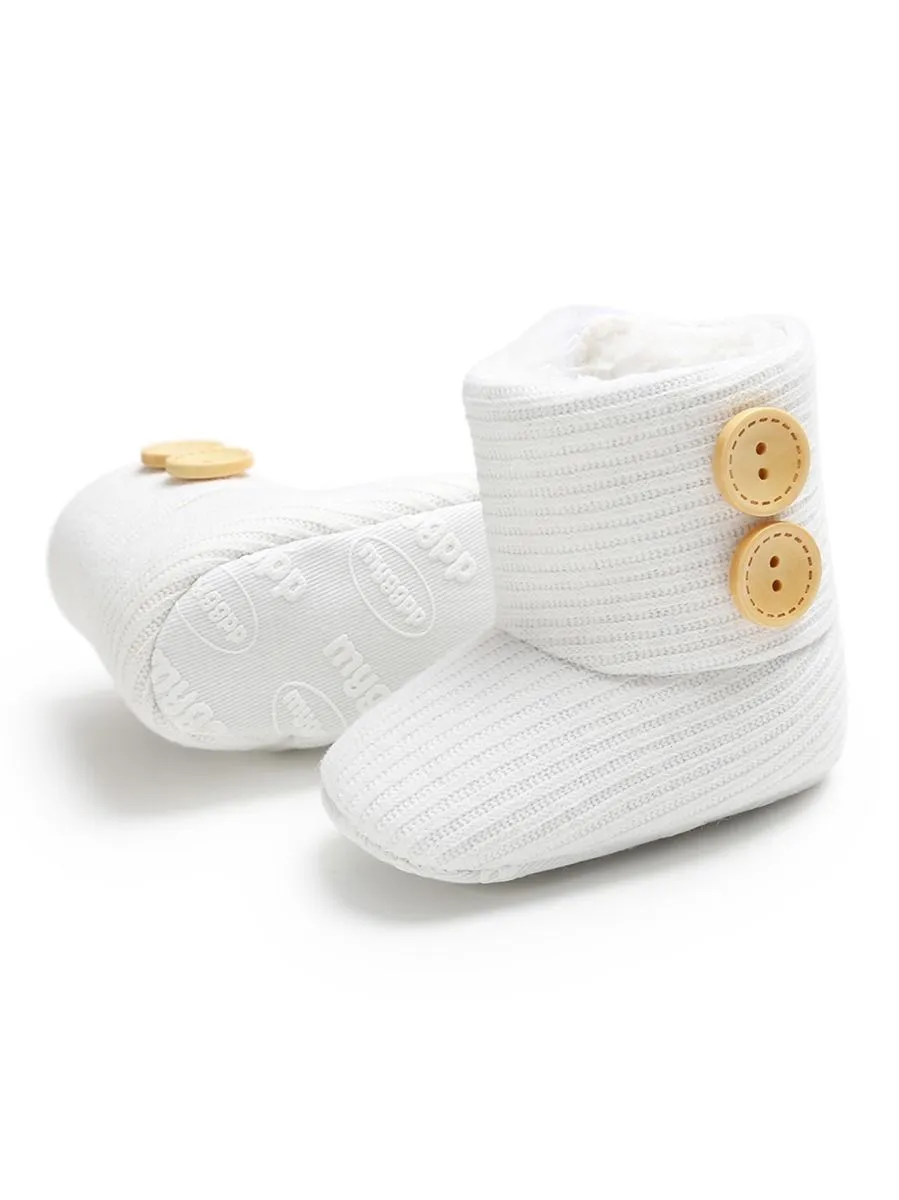 Winter Ribbed Baby Furry Knitted Boots