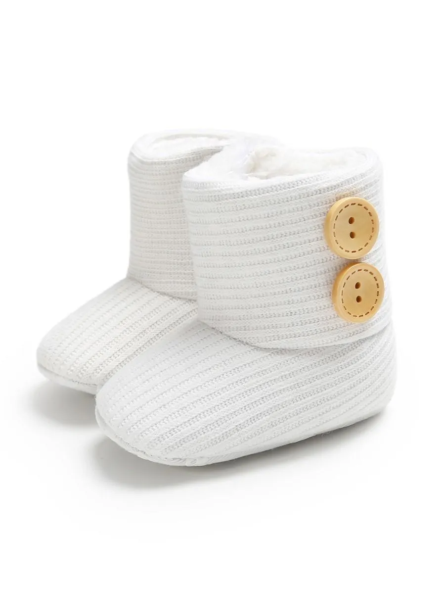 Winter Ribbed Baby Furry Knitted Boots