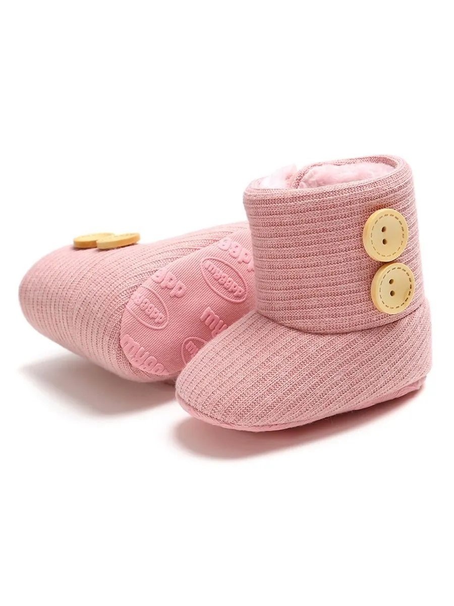 Winter Ribbed Baby Furry Knitted Boots