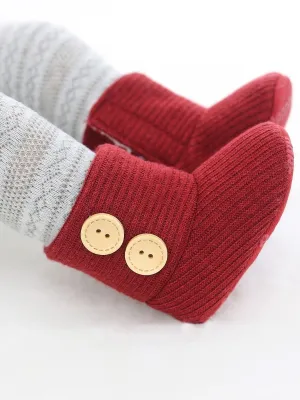 Winter Ribbed Baby Furry Knitted Boots