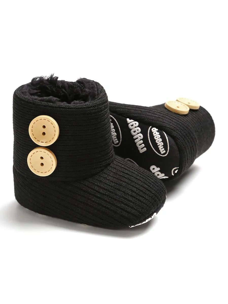 Winter Ribbed Baby Furry Knitted Boots