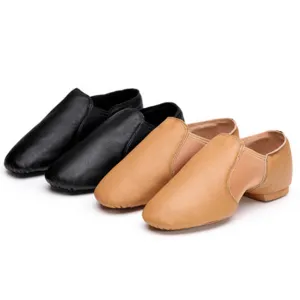 Women's Slip on Leather Jazz Shoes Dance Sneakers