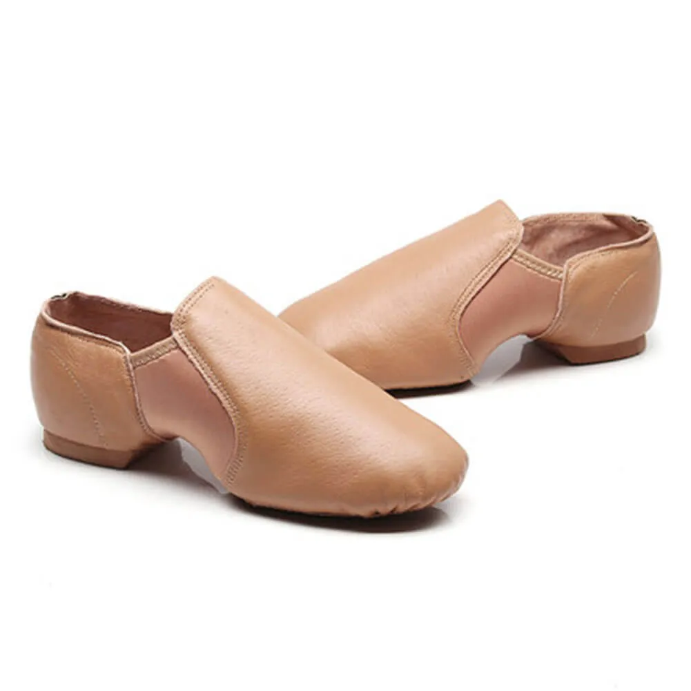 Women's Slip on Leather Jazz Shoes Dance Sneakers