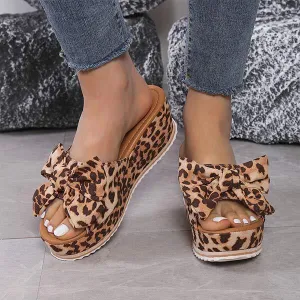 Women's Thick-soled Slip-on Sandals with Bowknot Accent 56840453C