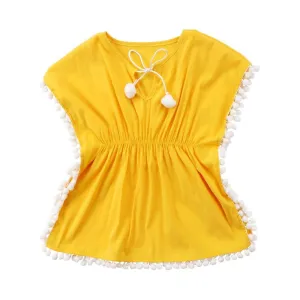 Yellow Tassel Toddler Cover-Up